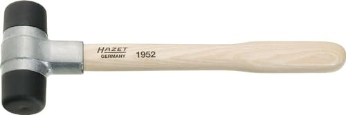 Martillo de plástico HAZET 1952-50 I Cabeza de martillo de 50 mm I Cabezas intercambiables de Desmopan, mango robusto de fresno, maza de cara blanda para diversas aplicaciones