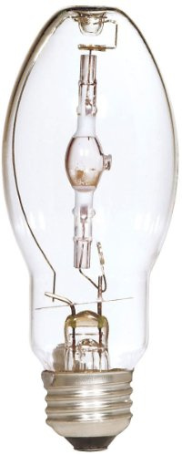 Satco S5856 70-Watt Clear Pulse Start Metal Halide HID Light Bulb ED17 Medium Base 4000K Cool White 6000 Lumen Universal Mount for Commercial & Industrial Use