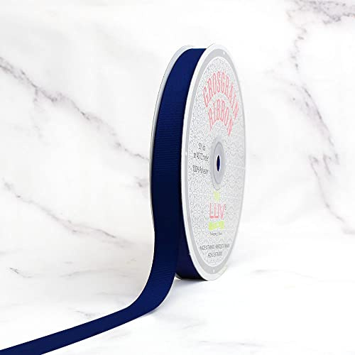 Creative Ideas 50-Yard Solid Grosgrain Ribbon, 5/8-Inch, Navy Blue