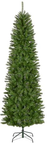 National Tree Company 7.5 ft Unlit Kingswood Fir Slim Artificial Christmas Tree, 1,075 Tips, Includes Stand, Green