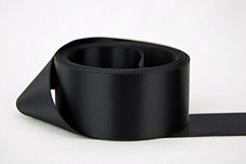 Black Satin Ribbon 50mm Wide 5 Meter Gift Wrap Ribbon, Ribbons for Gift Wrapping, Christmas Ribbon, Gift Wrapping Ribbon for Crafting, Wedding Party Decor
