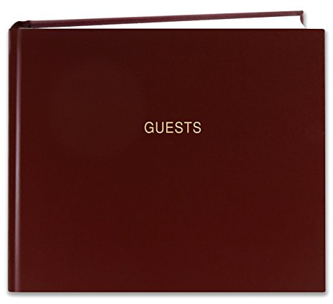 BookFactory Gästbok (120 sidor) / gästinloggningsbok/gästregister/gästbok – svart omslag, smyth sydd inbunden, 8 7/8 tum x 7 tum (LOG-120-GUEST-A-LKT25)