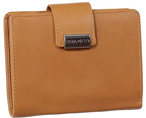 Ledershop24 Leder Damen Geldbörse Portemonnaie Geldbeutel XXL mit Druckknopf 10 cm Farbe Natur