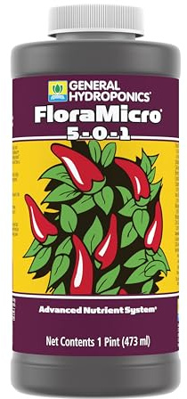 General Hydroponics FloraMicro 5-0-1 Plant Food, Part of FloraSeries Advanced Nutrient System for Plants, 16 oz.