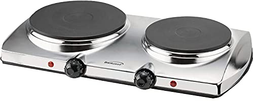 Brentwood Appliances TS-372 1,440-Watt Electric Double Hot Plate, Pack of 1, Silver