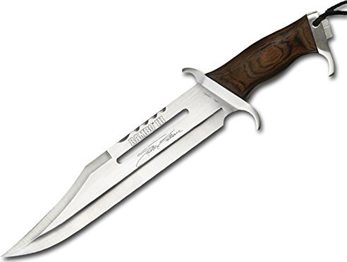 RAMBO III Silvester Stallone Signature Edition Messer Officially Licensed, Schwarz