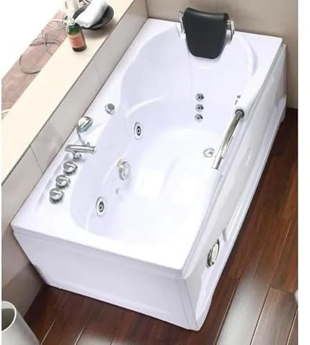 Bagno Italia Bañera de hidromasaje para Adulto 153x82 cm 7 hidrochorros grifos incluidos 1 plaza I
