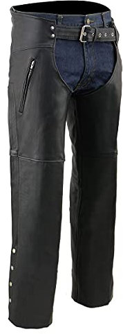 Milwaukee Leather Unisex-Erwachsene Ml1190-2xs-schwarz ML1190 Motorrad-Chaps für Herren, Leder, Schwarz, XX-Small