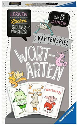 Ravensburger 80353 - Lernen Lachen Selbermachen: Wortarten, Kinderspiel ab 8 Jahren, Lernspiel für 1-4 Spieler, Kartenspiel