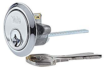 Yale Replacement Rim Cylinder, Suitable for Doors, 4 Keys Provided, P-chrome, 4 Keys, 38 - 57 mm