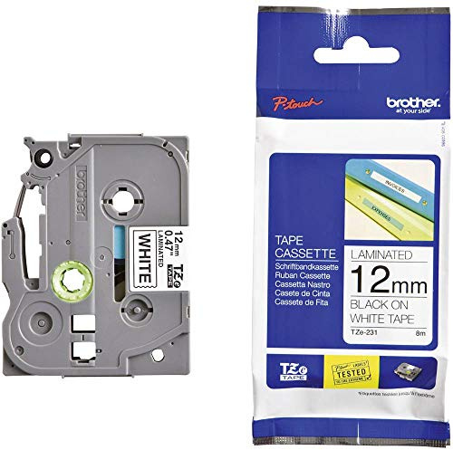 Schriftbandkassette für Beschriftungsgerät Breite 12mm Länge 8m weiß