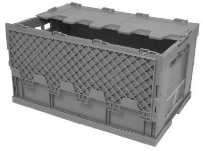 Bac pliant industriel avec couvercle crocodile - 60 L