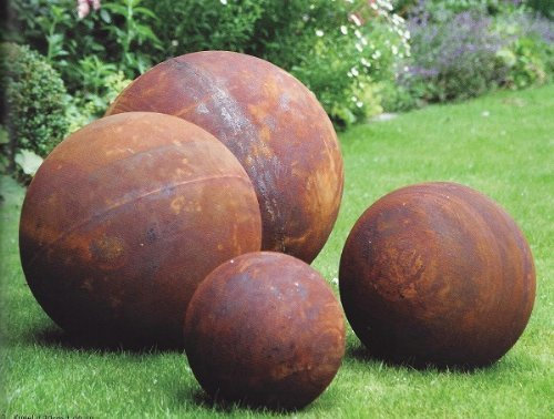 Boule en Edelrost 30cm Boule Massive Déco Rouille SAKG30