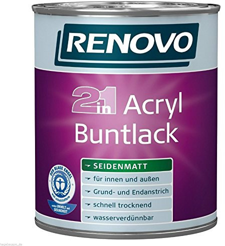 Acryl-Buntlack lichtgrau 0,75 Liter seidenmatt Acryllack (13,32 €/Liter)