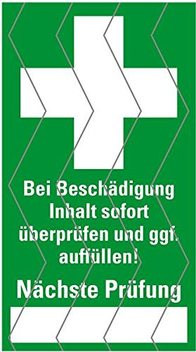 LEMAX® Aufkleber Sicherheitssiegel Erste Hilfe Folie selbstklebend 25 x 45 mm, 12/Bogen (Verbandskasten, Sicherheitssiegel) praxisbewährt