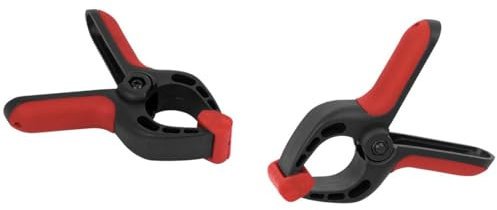 Lot de 2 Pinces à Coller - Longueur 120 mm - Pinces à Ressorts - Serre Joints pour Atelier - Outil de Fixation et Maintien - Outillage Manuel - Utilisation Universelle - Rouge et Noir - Kreator