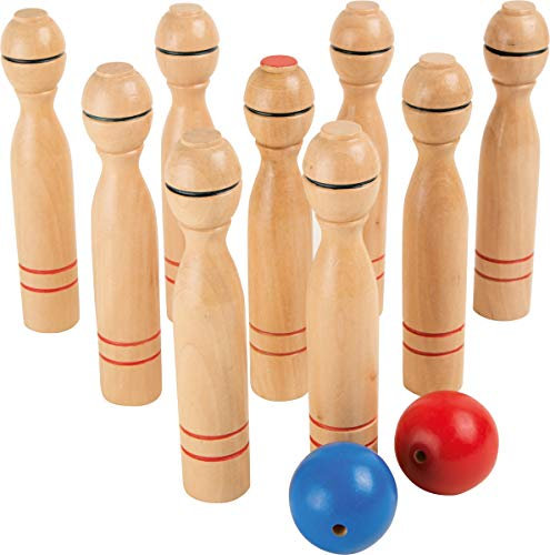small foot Kegelspiel aus Holz, Kegel ca. 16 cm hoch, Kinder Indoor-und Outdoor-Spiel, ab 3 Jahren, 1052