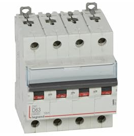 408123 Disjoncteur Tétrapolaire 63a - 4p Courbe D - 6/10ka - à Vis - Legrand Dx3