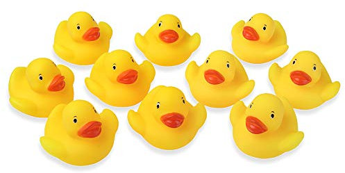 Schramm® 10 Stück Gummiente Gelb ca. 5cm Badeente Bade Ente Enten Badeenten Gummienten