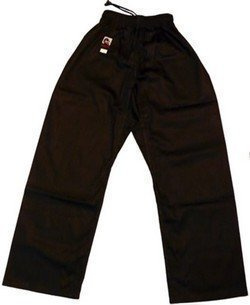 Playwell Karate Black 100% Cotton Trousers - 5/180cm