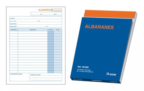 Dohe 50120D - Talonario de albaranes cuarto natural duplicado