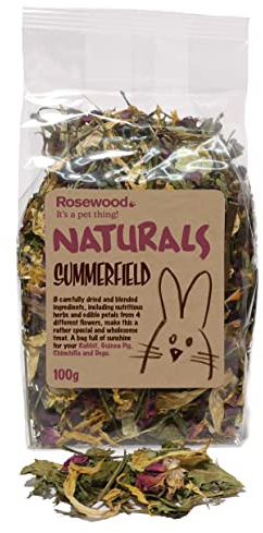 Rosewood Naturals Summerfield Salad, Small Animal Treat for Rabbits, Guinea Pigs, Chinchillas, Degus, Hamster and Gerbils, 100g
