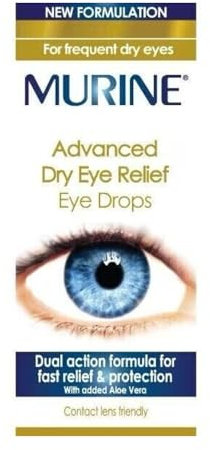 Murine Advanced Dry Eye Relief Eye Drops with a Dual Action Formula for Fast Acting, Lasting Relief and Protection from Dry Eyes, 10 ml