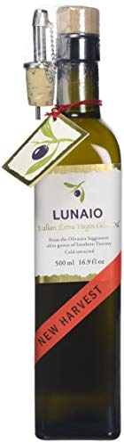 Lunaio Seggiano Italian Extra Virgin Olive Oil 500ml - Cold Pressed, Handpicked & Handmade - Made Predominantly from the Olivastra Seggianese Olive - GMO Free, Vegan, Vegetarian & Gluten Free