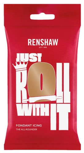 Renshaw Teddy Bear Brown Just Roll With It Fondant Icing, 250 g (Pack of 1) - Ready to Roll Icing for Cakes