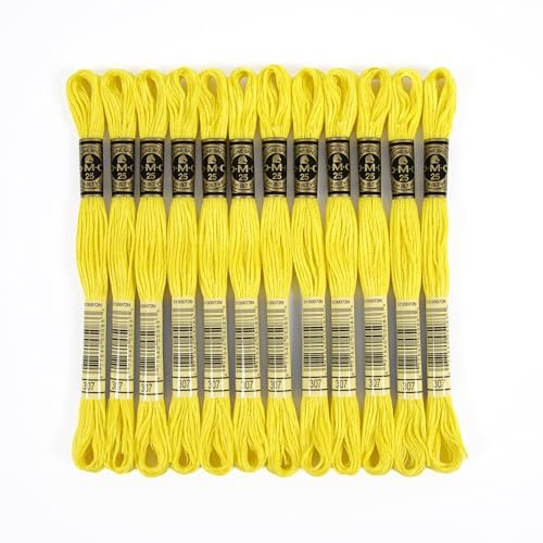 DMC 117MC-0307 Sticktwist, bomull, 0307 gul, 8 m