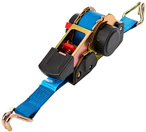 Connex Zurrgurt - Einteilig - 3,5 m x 25 mm - 600 kg maximale Belastbarkeit - Aufrollautomatik -Mit Spannratsche & Spitzhaken - Aus Polyester / Spanngurt / Ladungssicherung / Ratschengurt / DY270623
