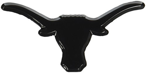 UTX University of Texas Longhorns 3d Black Onynx Premium Metal Emblem Car Truck Motorcycle Bevo Hook'em Horns with NCAA College Logo