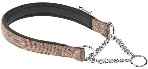 Ferplast Collare Cane Semistrozzo, in Nylon, Imbottito, Anti-trazione, per Addestramento Cani, Taglia XL (Circonferenza Collo 50-60 cm), Marrone.