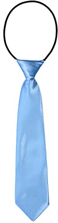 DonDon Cravate enfant brillante effet soie – 7,0 cm épaisseur – avec élastique- bleu-ciel