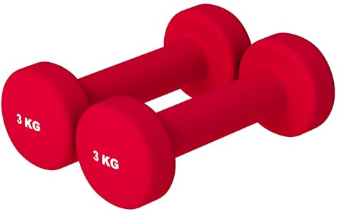 GORILLA SPORTS® Haltères Néoprène 0,5–5kg, Paire/Set 31kg Avec/Sans Support | Antidérapants, Noyau en Fonte, Bords Arrondis; Poids Fitness pour Musculation, Pilates, Yoga, Aérobic et Gymnastique
