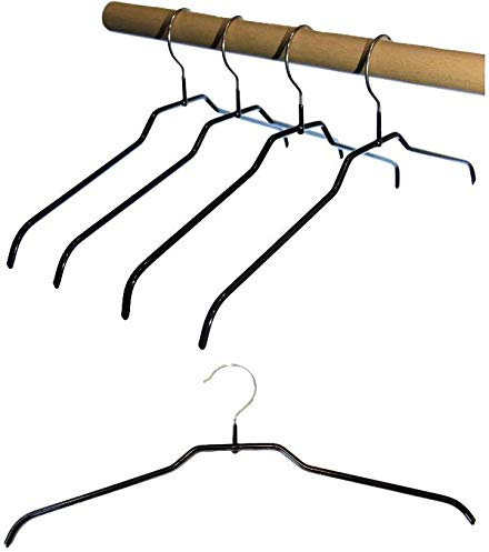 Hagspiel 10 STK. Kleiderbügel aus Metall, schwarz beschichtet, ca. 6 mm, 40 cm lang