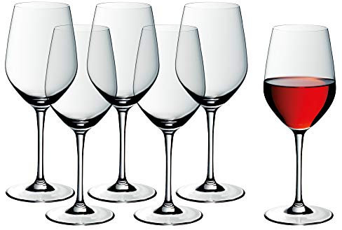WMF Easy Plus Rotwein Weingläser Set 6-teilig, 450ml, Kristallglas, spülmaschinenfest, transparent