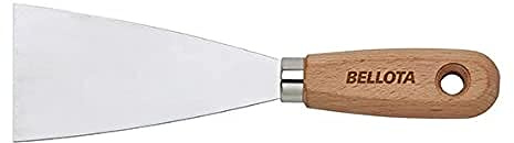 Bellota 5893-80 - Espátula de acero inoxidable mango madera, 80 mm