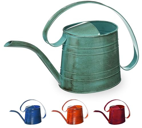 Robert Allen MPT01505 Danbury Metal Watering Can, Surf Light Blue