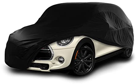 Cosmos - Funda de Coche para Uso Interior compatible con los principales Coches de Ciudad, Tejido Elástico, Transpirable y Antipolvo, Suave al Tacto, Ajuste Perfecto, Negro