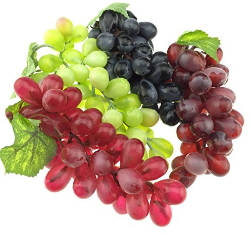Gresorth 4 Stück Künstliche Lebensechte Traube Deko Gefälschte Früchte Obst Party Festival Dekoration