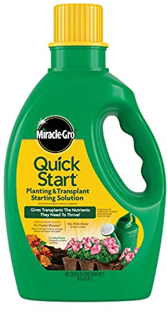 Miracle-Gro Quick Start Planting and Transplant Starting Solution - Liquid Fertilizer for Seedlings and Transplants, 48 fl. oz.