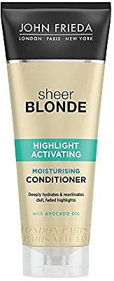 John Frieda Sheer Blonde Highlight Activating Moisturising Conditioner for Lighter Blondes, MultiColoured, Sunflower, 250 ml, (Pack of 1)