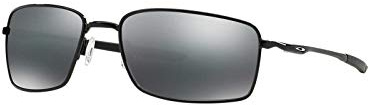 Oakley mens OO4075 Square Wire Rectangular Sunglasses, Polished Black/Black Iridium, 60 mm