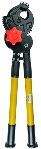 Klein Tools 63700 Heavy Duty Forged Ratcheting Cutter, Heat Treated with 24-Inch Handles and Shear-Type Blades