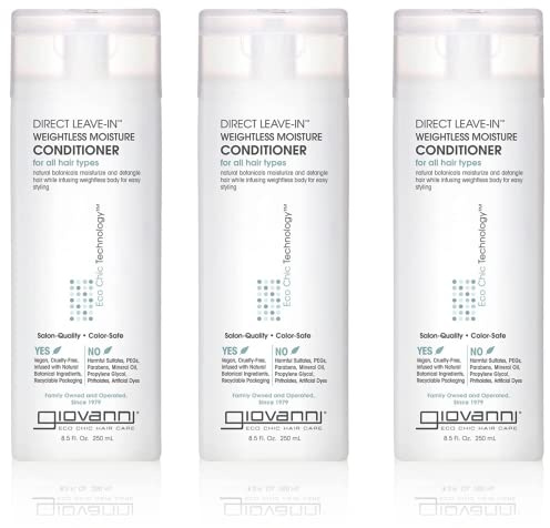 Giovanni Direct Leave-In Conditioner, Weightless Moisture, 8.5-Ounce Containers