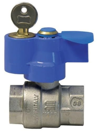 ENOLGAS Valvola a Sfera FF con Serratura 3/4 Metallo 2 Vie Multicolore