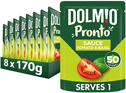 Dolmio Tomato and Basil Microwave Pasta Sauce, Bulk Multipack 8 x 170 g pouches
