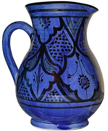 Moroccan Pitchers Sangria Handmade Ceramic Carafe Beverage Dispenser Jar Cooler Easy Pour