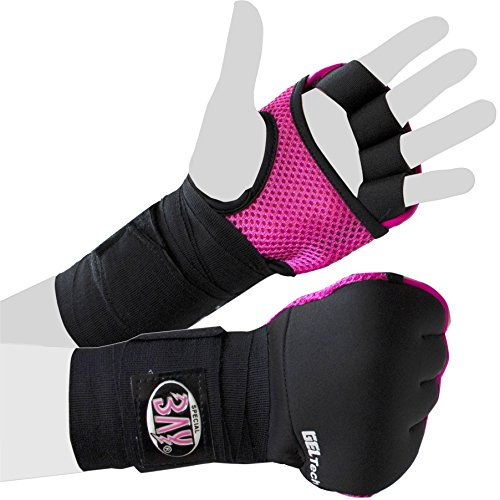 BAY®  Gel Wave Box-Bandagen Boxbandagen schwarz/pink (S/M)